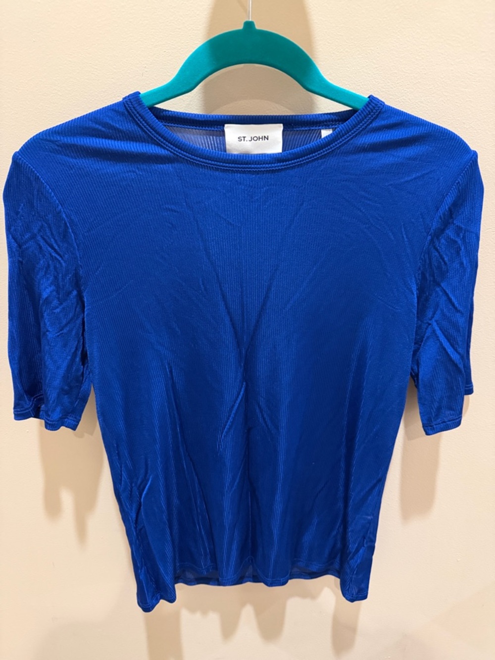 St. John Electric Blue Short Sleeve Top
